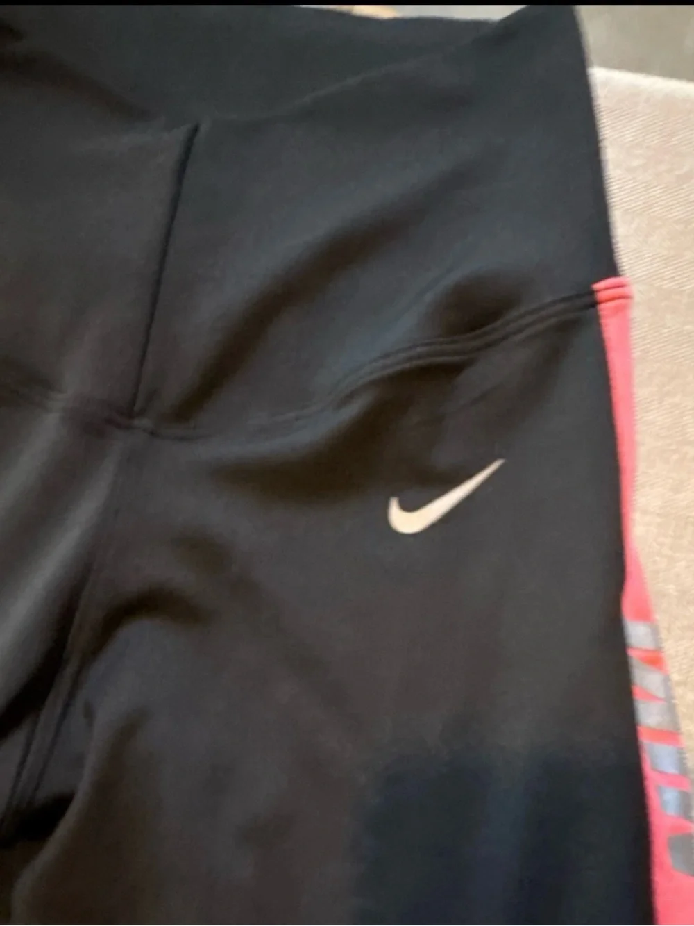 Nike Black‎ Leggings with Pink Side Panels and Silver Logos